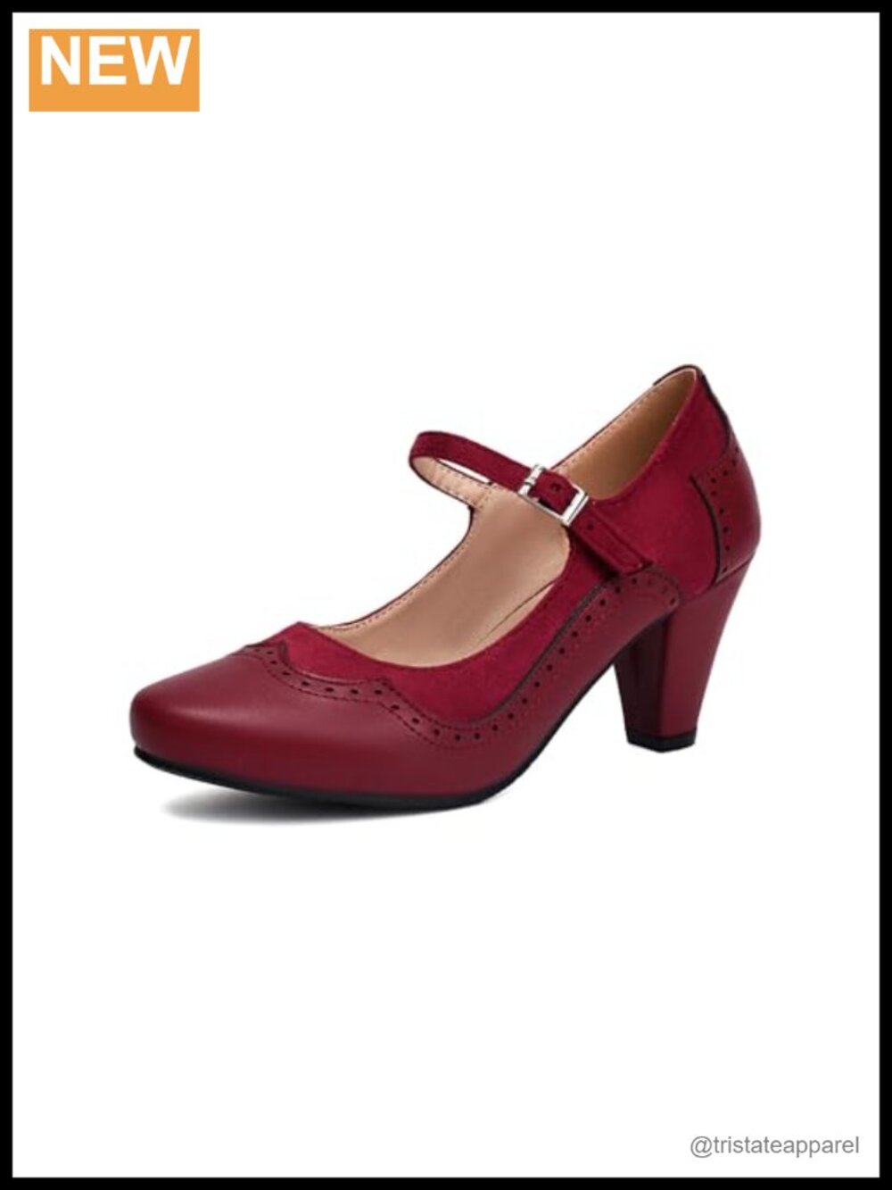 Mary Jane Pumps Round Closed Toe Ankle Strap Block Heel Vintage 1920s Oxford